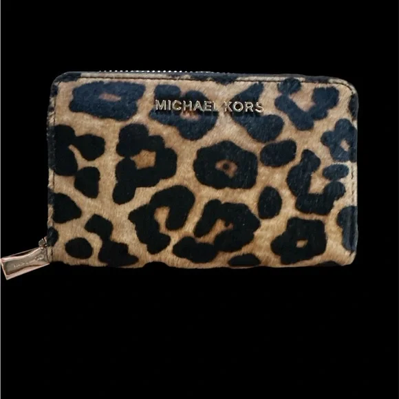 Michael Kors leopard calf hair & leather crossbody bag & wallet DUO! NWT!!! - Picture 9 of 13